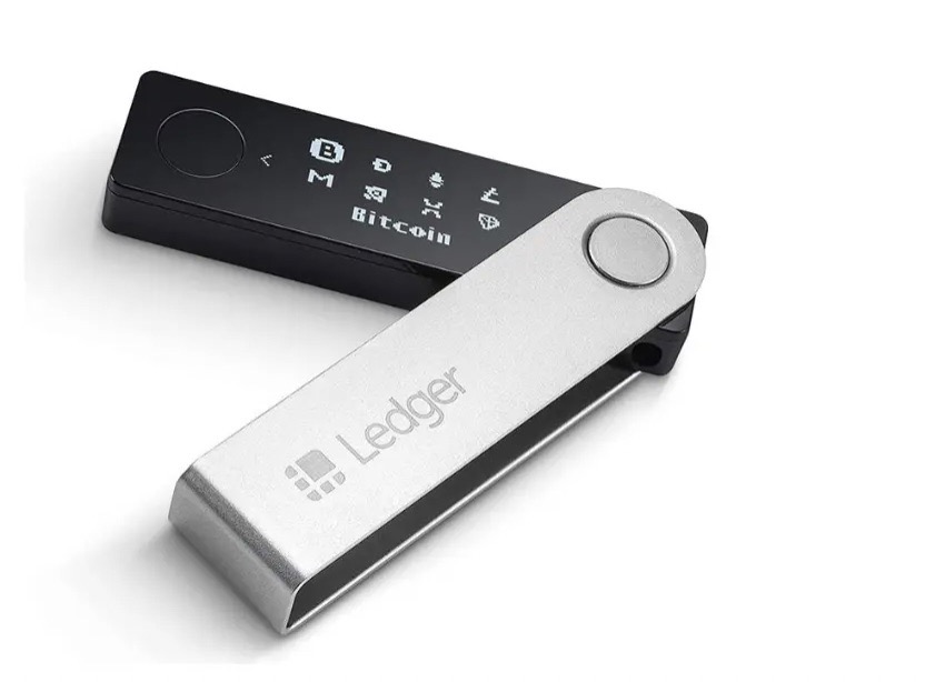 An image of the Ledger Nano X hardware wallet