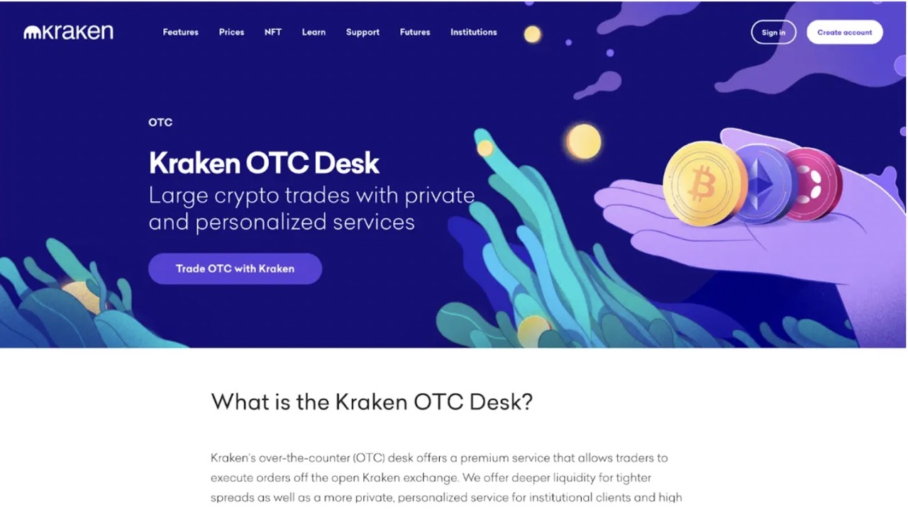 Image of Kraken OTC desk information