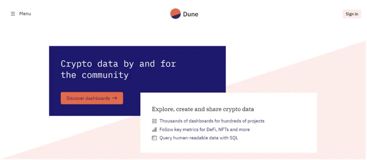 Dune analytics website