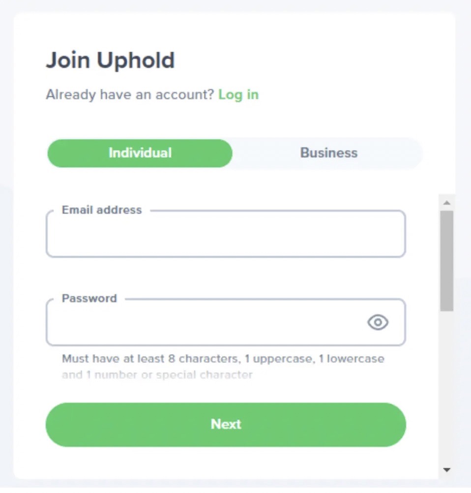 How to sign up for Uphold