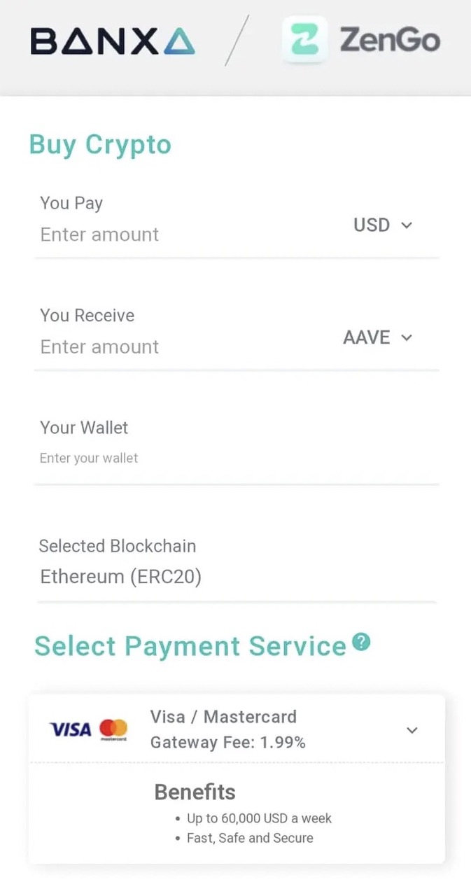 Buying crypto on ZenGo
