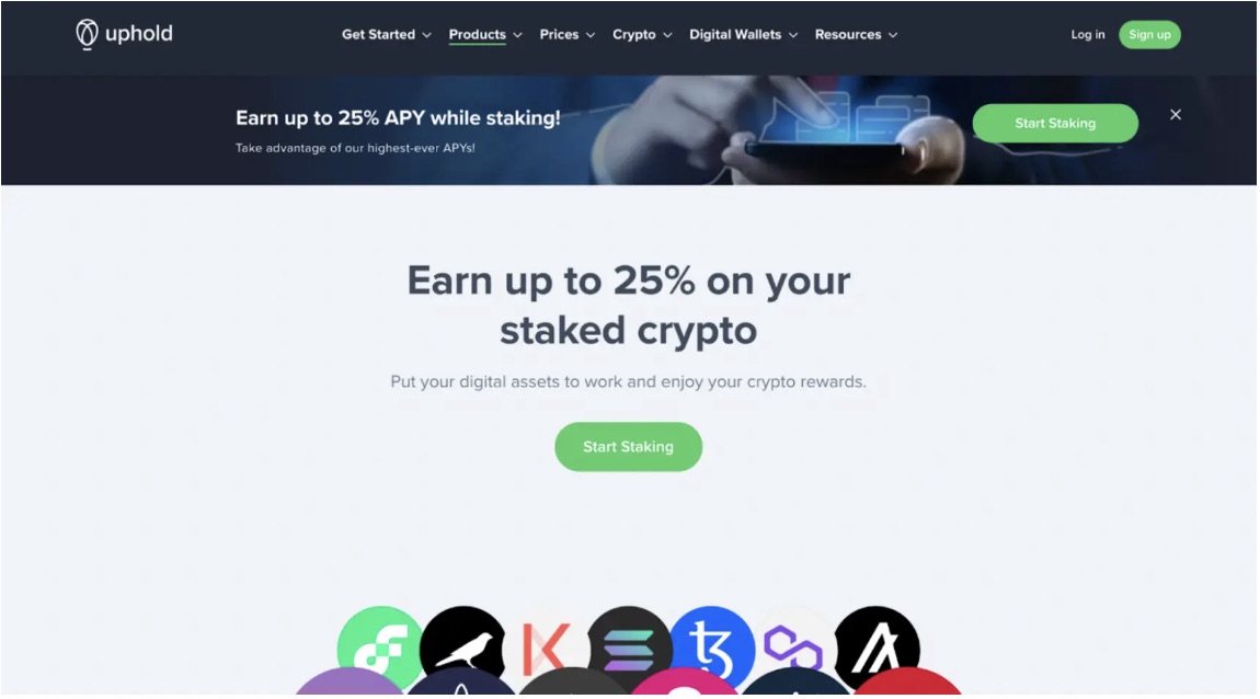 Staking Algorand on Uphold