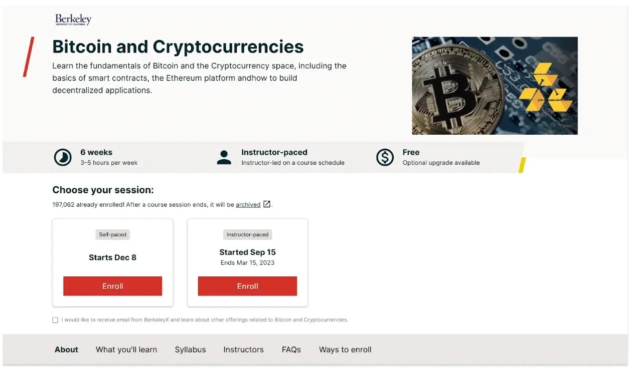 Berkley’s Bitcoin and Cryptocurrencies Course