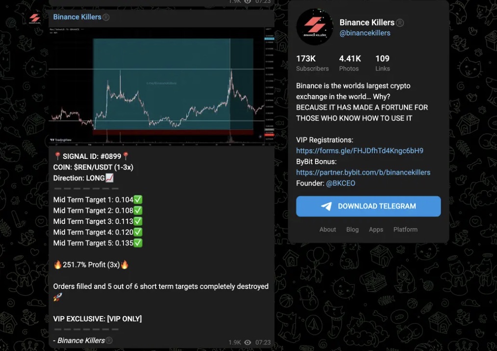 binance killers telegram