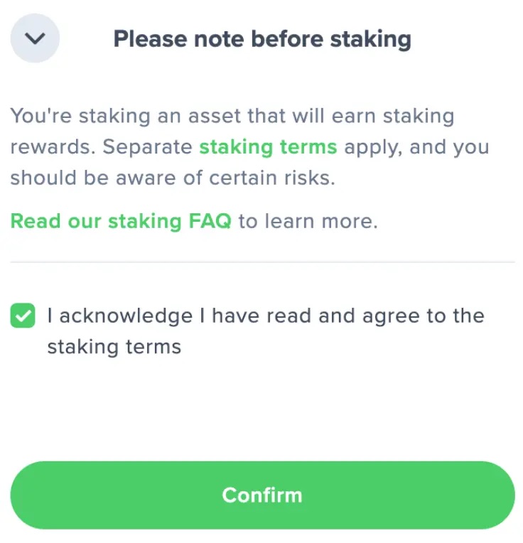 Uphold accept staking conditions