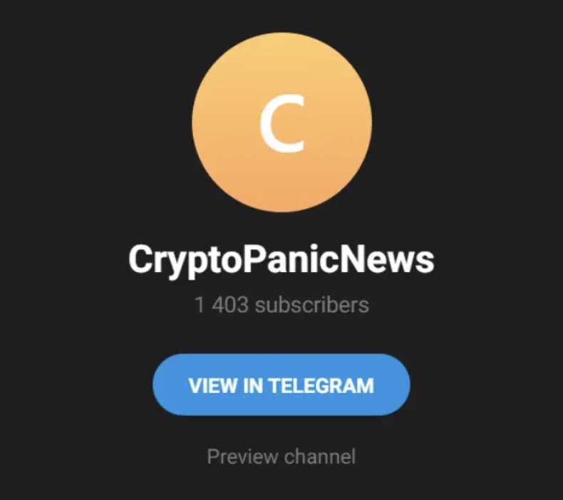 Crypto panic news Telegram