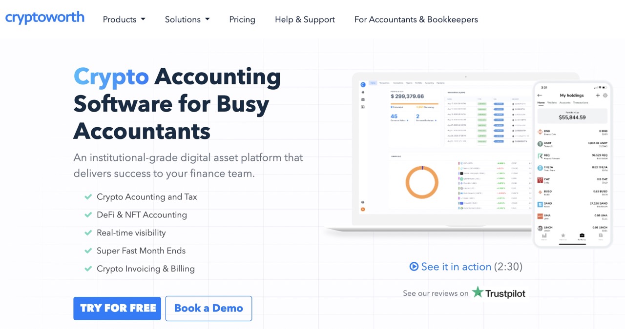Cryptoworth crypto accounting software