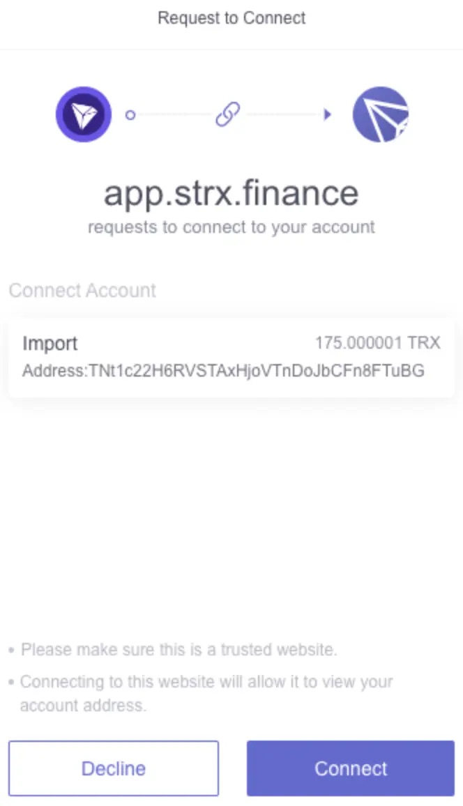 Tron staking confirm STRX