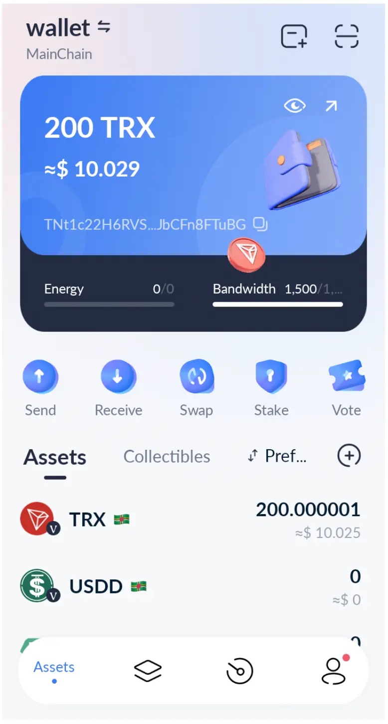 Tron staking - fund your wallet