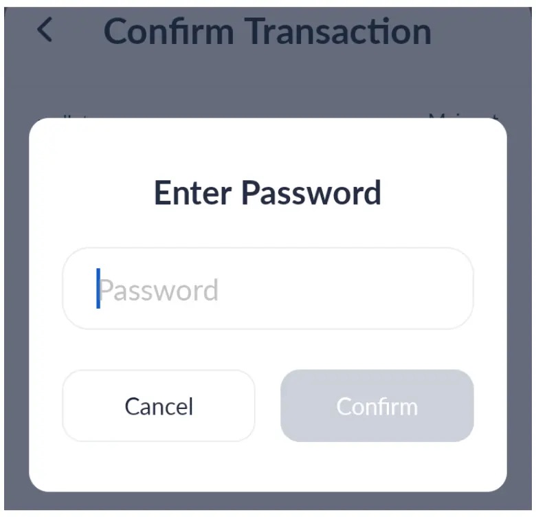 Tron staking confirm password