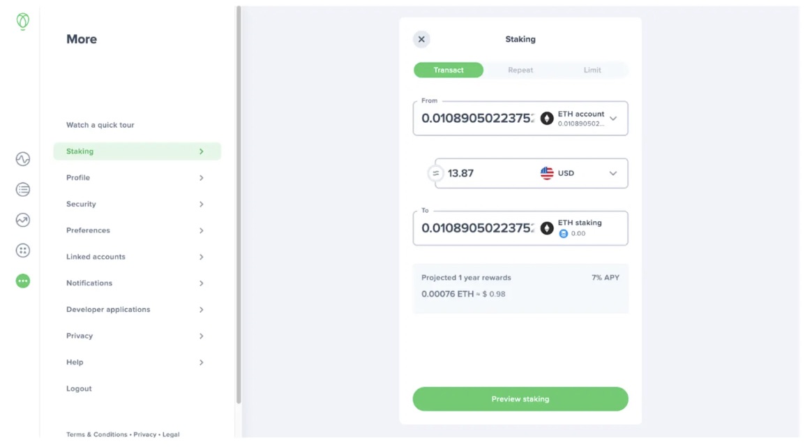 How to stake with Uphold
