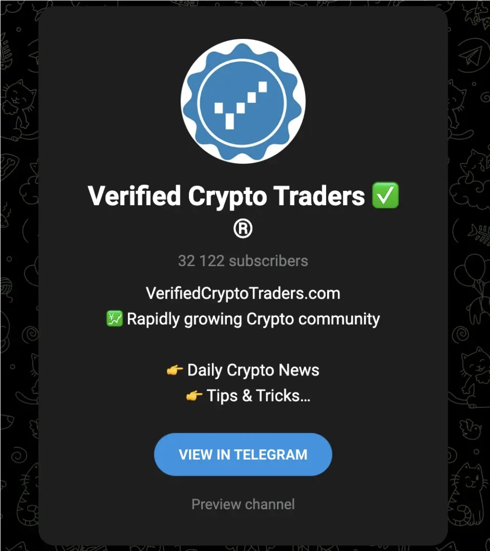 Verified Crypto Traders Telegram Channel
