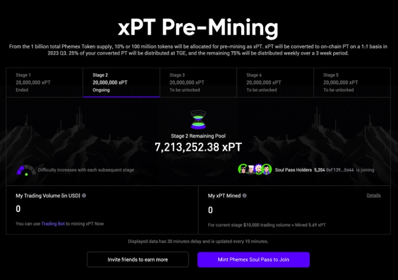 The xPT Token Pre-Mining