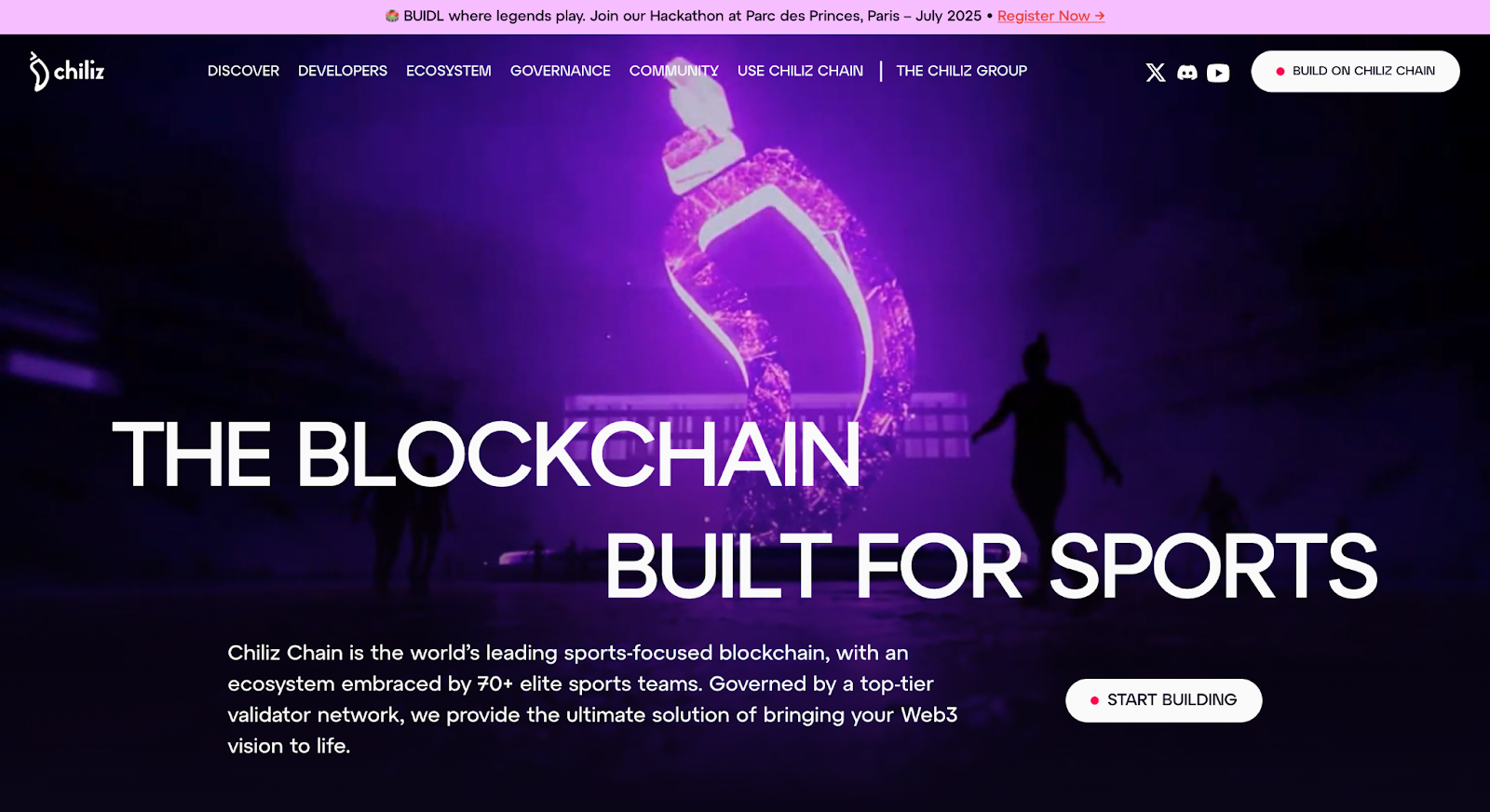 chiliz blockchain home page – the blockchain for sports