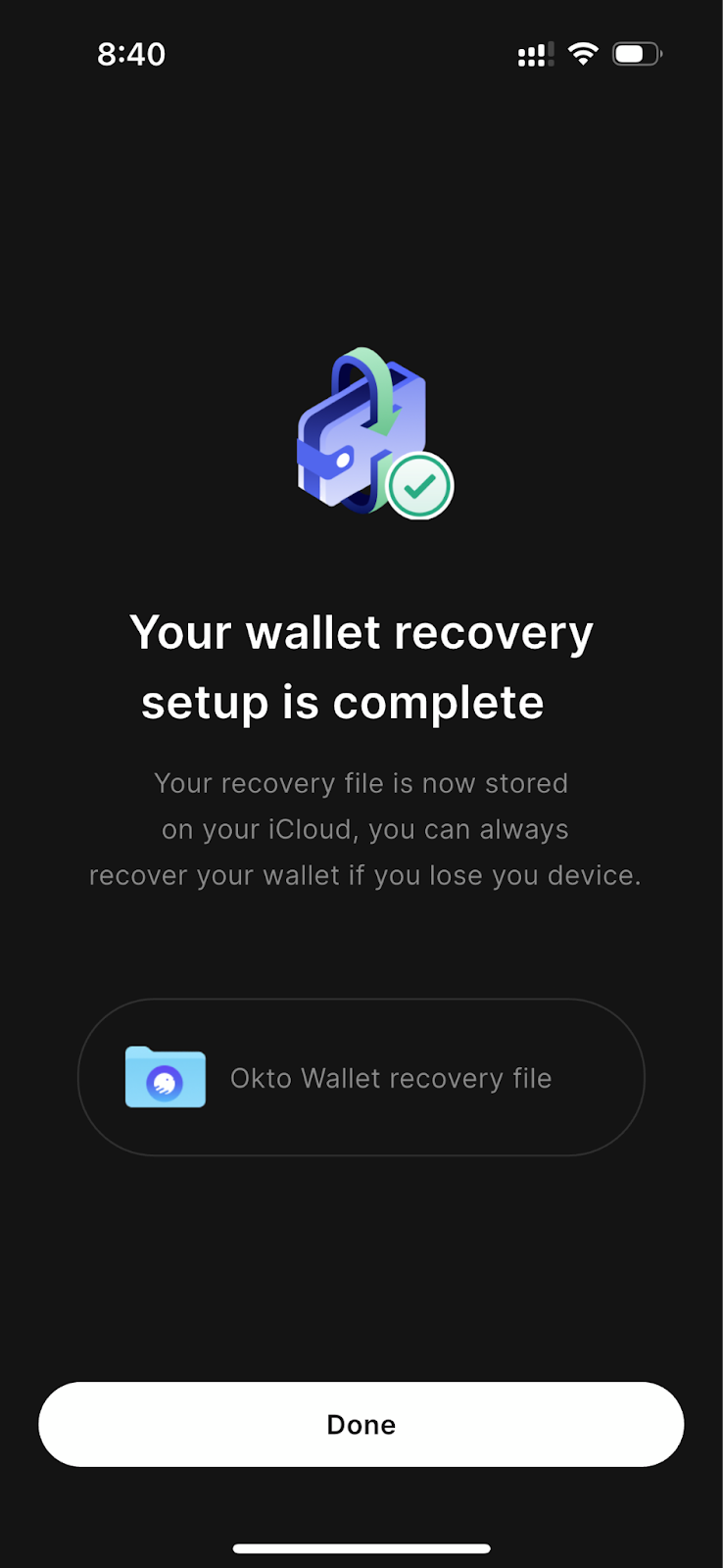 wallet recovery on okto wallet