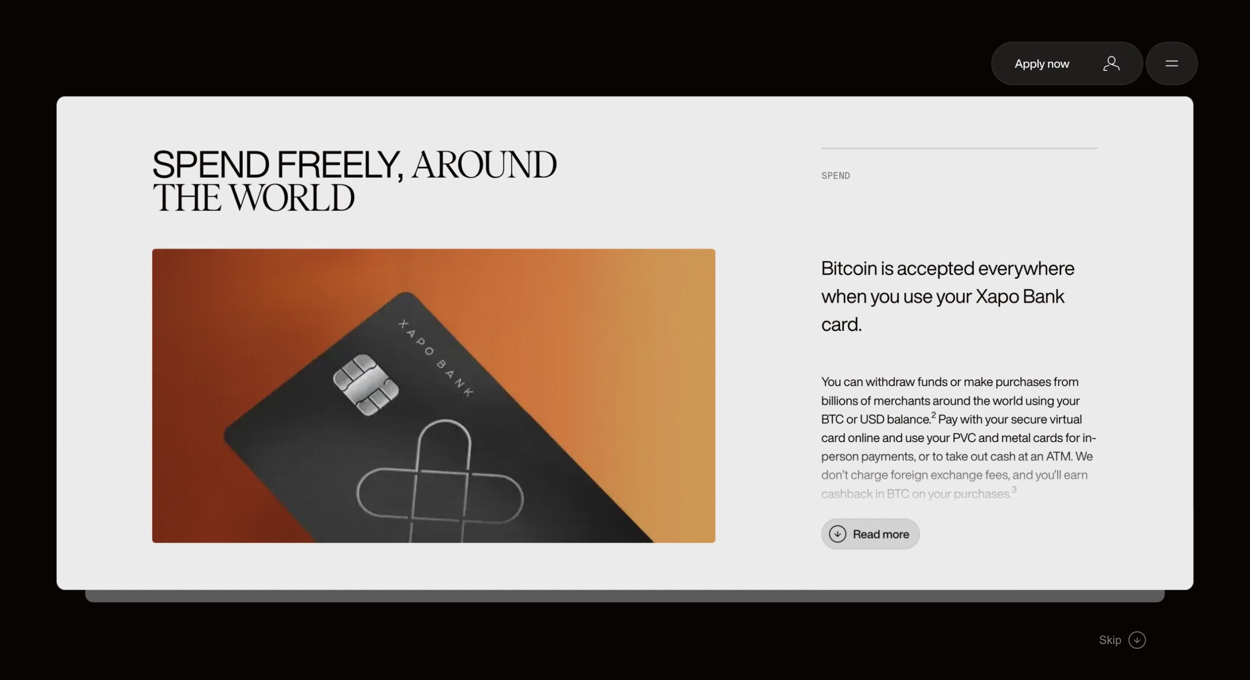 xapo debit card